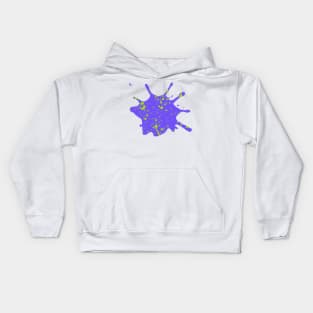 Purple and Neon Green Paint Splatter Kids Hoodie